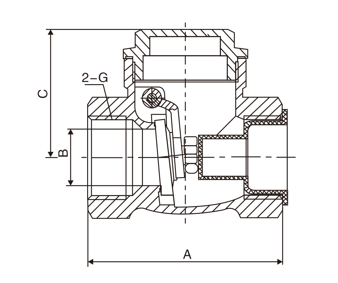 黃銅卧(wò)式止回閥(圖1)