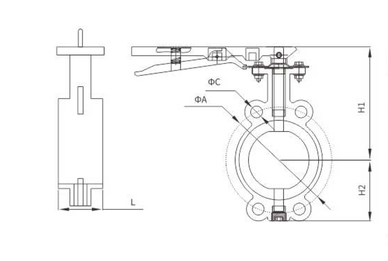 消(xiāo)防對夾蝶閥(圖1)