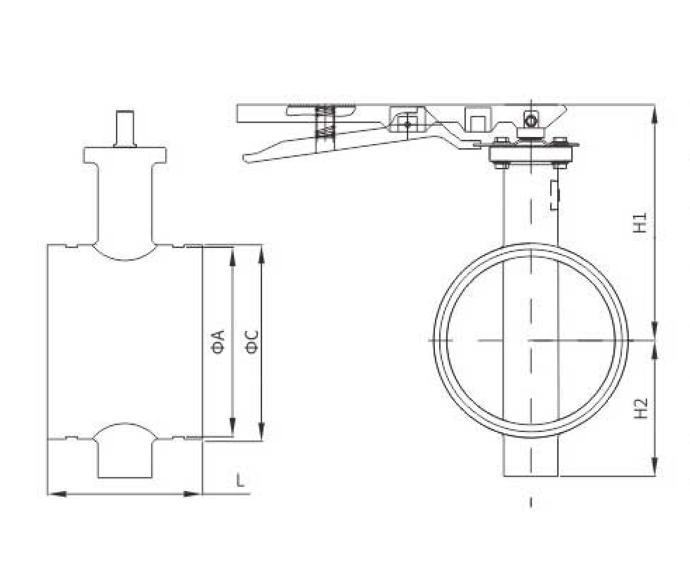 手柄(bing)消防溝槽蝶(die)閥(圖1)